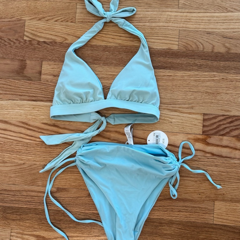 Alter’d State Light Blue Halter Bikini Set